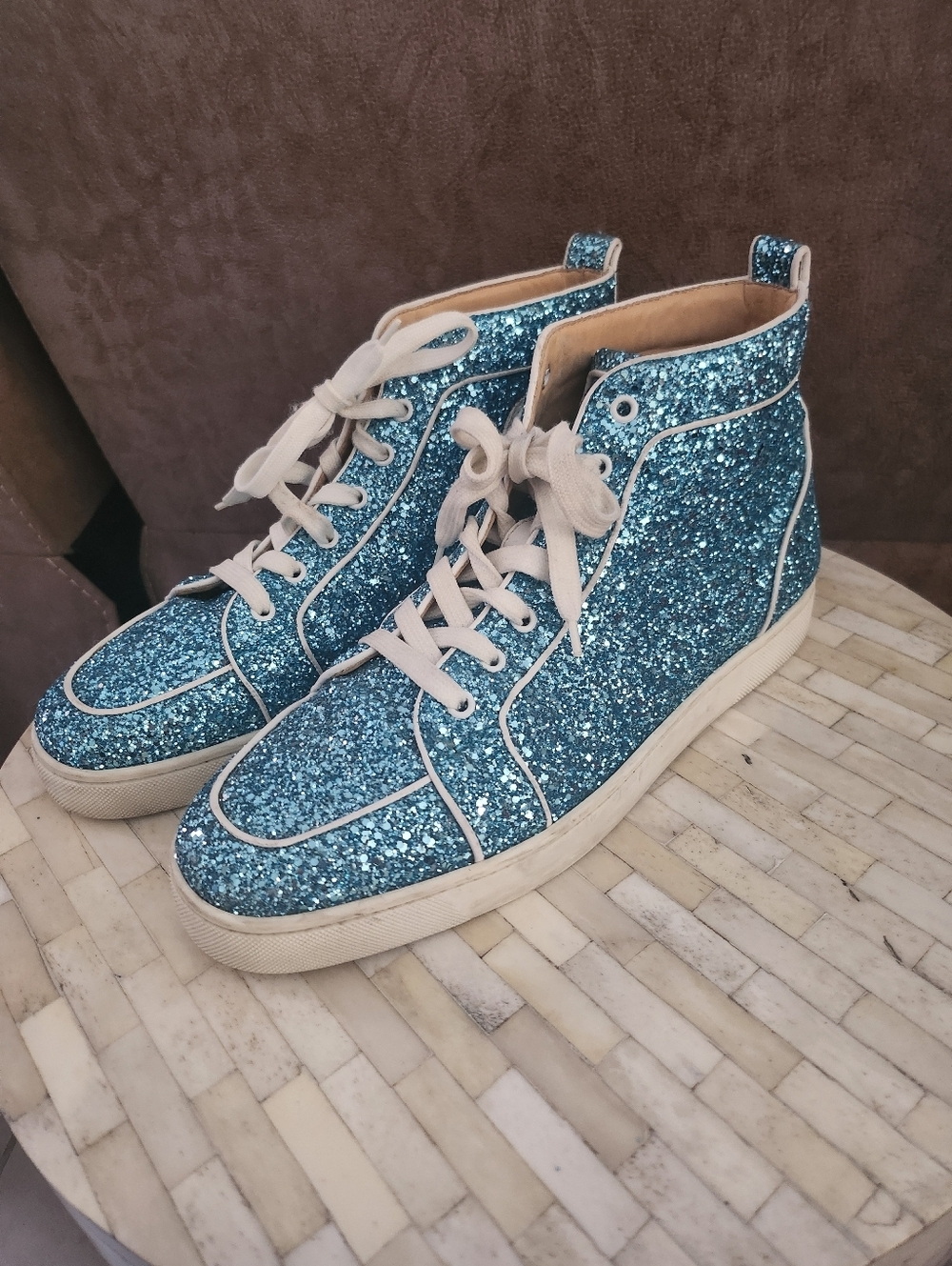 Christian Louboutin Rantus Orlato blue glitter size 45